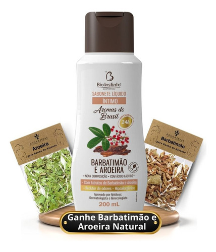 Sabonete Feminin Liquido Intimo Barbatimão-aroeira Tira Odor