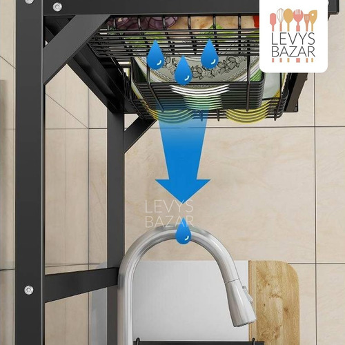 Escurridor Seca Platos Bacha Aluminio Inoxidable Organizador