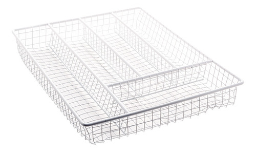 Imagem 2 de 3 de Porta Talheres De Metal Branco 36x26x5cm Casa Limpa
