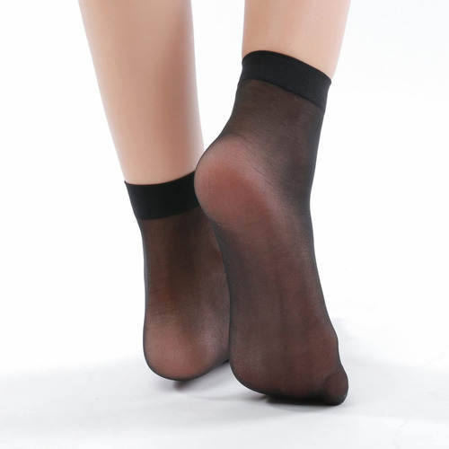 12 Pares De Calcetines Tobilleros Transparentes Para Mujer