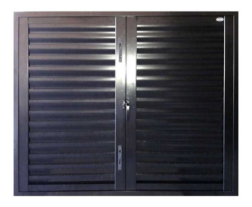 Postigon De Aluminio 150x110 Aluminio Negro Abrir 2 Hojas