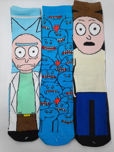Calcetin Calceta Divertida Rick Y Morty Mr. Meeseeks Tin L
