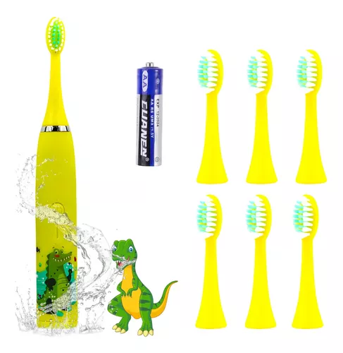 Cepillo de dientes eléctrico de dinosaurio, cepillo de dientes sónico para  niños de 3 a 12