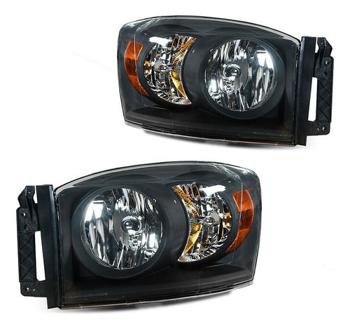 Faros  Dodge Ram 2006 2007 2008 Fondo Negro