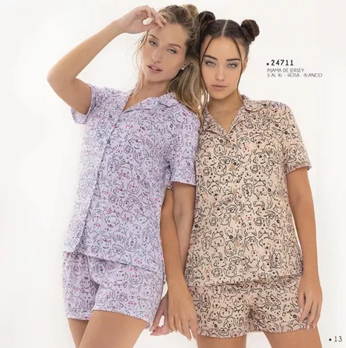 Pijama Verano Mujer Abotonado De Jersey Lencatex 24711