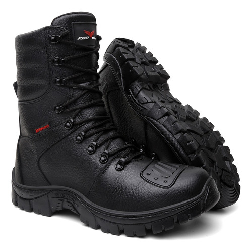 Bota Coturno Militar Cano Alto Masculino Preta