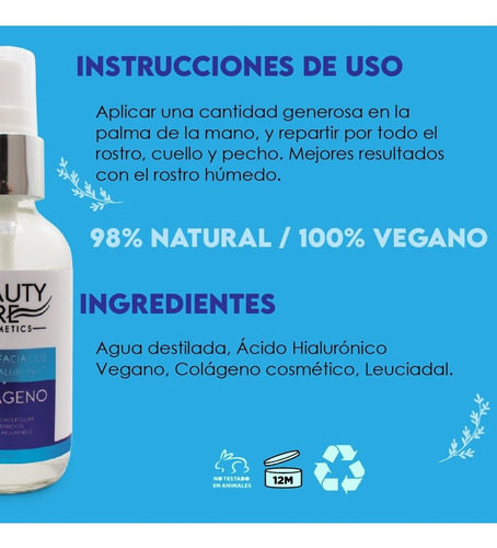 Imagen 6 de 9 de Mayoreo Serum Facial Ácido Hialurónico Y Colágeno Puro 60ml