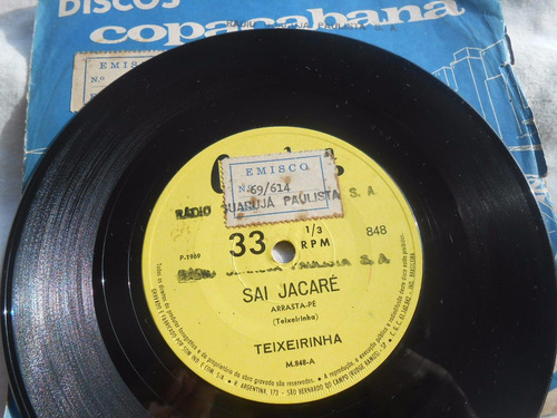 Teixeirinha Sai Jacaré Desafio Da Escôpa Compacto Vinil 7 (Usado)