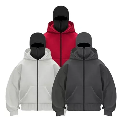 Sudadera De Doble Capa Con Capucha Y Cremallera