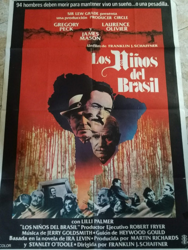 Poster Pelicula  * Los Niños De Brasil * Año 1978 Original