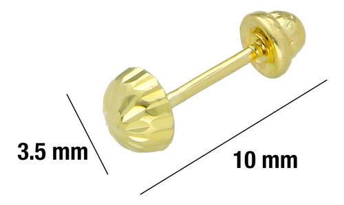 Aretes Broquel De Oro 10k Bebé O Mujer Honguito 0 161