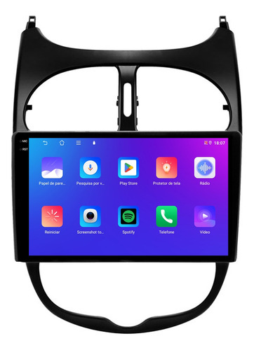 Multimidia Peugeot 206 9p Android Carplay 4/64gb + Ré