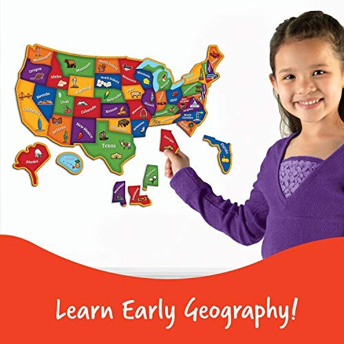 Recursos De Aprendizagem Magnetic Us Map Puzzle Geography
