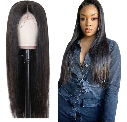 Women's Straight Human Hair Mesh Front Wig,* .