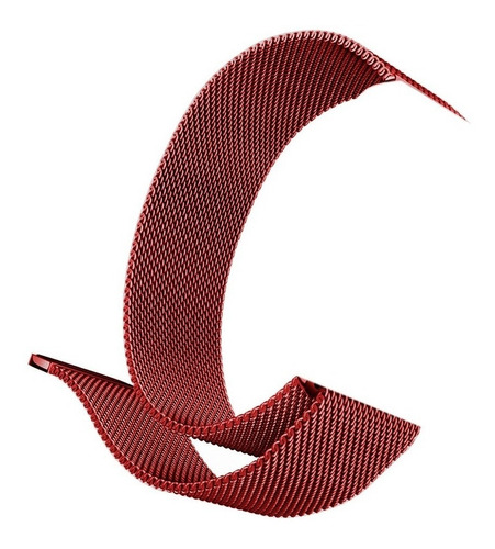 Pulseira Smartwatch Aço Milanese 49mm Magnético. Cor Vermelho
