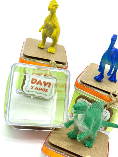 Imagem 3 de 3 de Kit Caixinha Acrílica Dinossauro - 10 Caixinhas