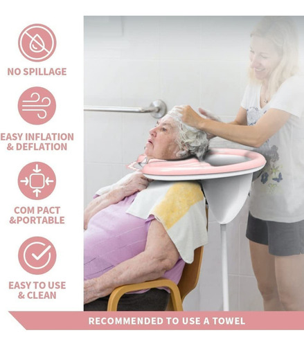 Fregadero Portátil Para Lavar Cabello Tazón Champú Inflable