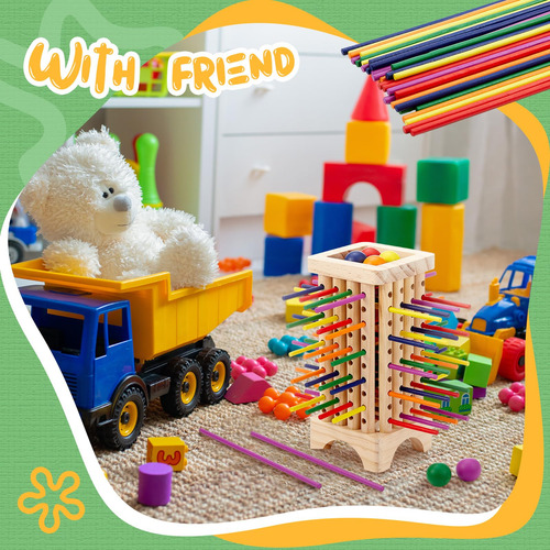 Juego Montessori Relaxgiant Con Torre De Palitos De Madera D