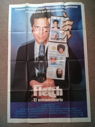 Antiguo Afiche De Pelicula - Fletch El Extraordinario  -649 (Usado)