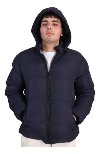 Campera Hombre Corderito Capucha Desmontable Bolsillo Cierre