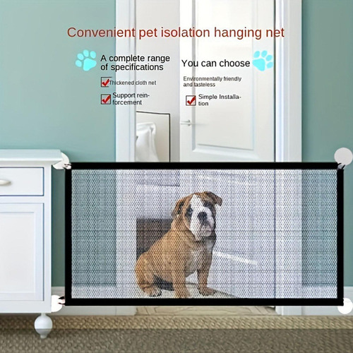 Puerta Retráctil Para Perros Portátiles 4 Ganchos Puerta L