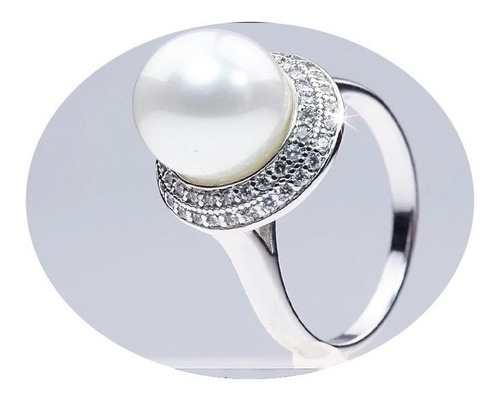 Imagen 1 de 9 de Anillos Compromiso Oro 18k Perla Cultivada Elegante Joyeria