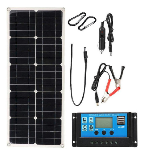 100w Panel Solar 20a Lcd Controller 12v Cargador De Batería