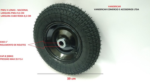 Roda 350x8 Carrinho Plataforma Carga Armazem