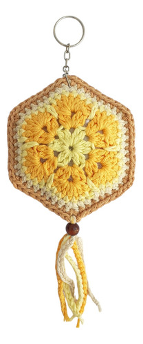 Llavero Flor Mandala Tejido Al Crochet