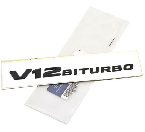 Emblema Mb V12 Biturbo Autoadherible Color Negro Mate