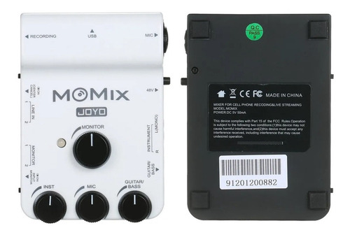 Imagen 3 de 6 de Interfaz De Audio Joyo Momix - Mixer Para Pc Y Smartphone