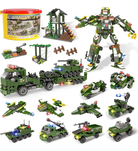 Juego De 1164 Piezas De Bloques De Construcción Militares De