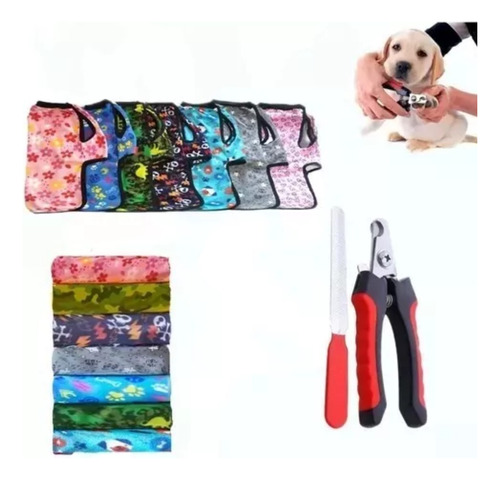 Kit Buzo Poncho Polar Liso Cachorro + Alicate + Lima Mascota