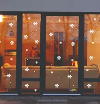 Comprar Copos De Nieve Navideños Reutilizables Para Ventanas 55pz 