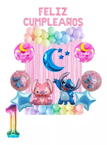 Decoración de Feliz Cumpleaños de Stitch para niña, globos de