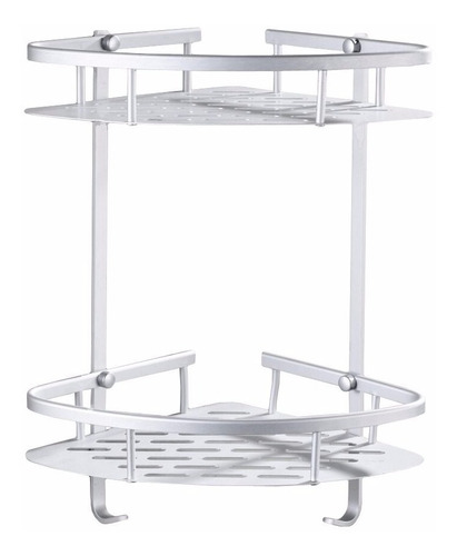 Set Rack Organizador Baño Rincon Aluminio 2 Estantes