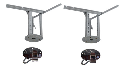 Imagem 1 de 8 de 2 Extensores 37a55cm + Par Gancho Rede Teto - Cromado
