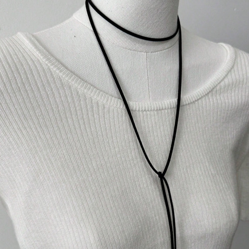 Colar Boho Chic Fio De Carmuça Gargantilha Diy Estilo Gótico Preto