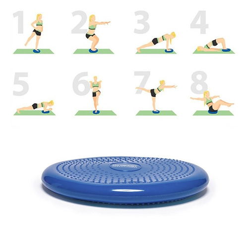 Disco De Pilates Equilíbrio Inflável Balance Maxboost Cor Azul