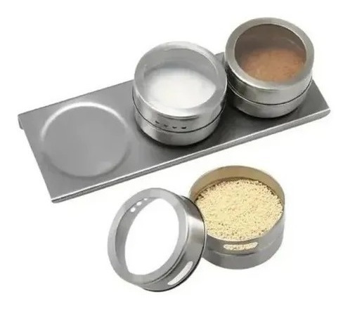 Especieros Magnéticos Acero Inoxidable 3 Piezas