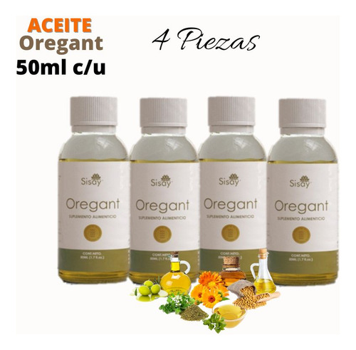 Aceite Oregant Sisay 4 Piezas Con 50ml C/u