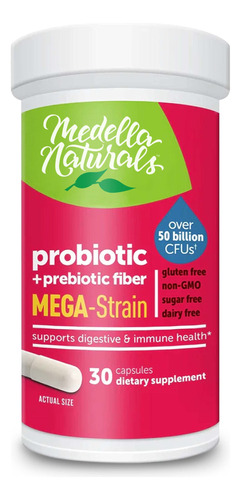 Medella Naturals Mega-strain Probioticos + Prebiotico Para A