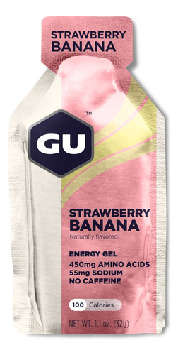 Gu Energy Gel 32grs Pack 12 Unidades Sabor Fresa Banana