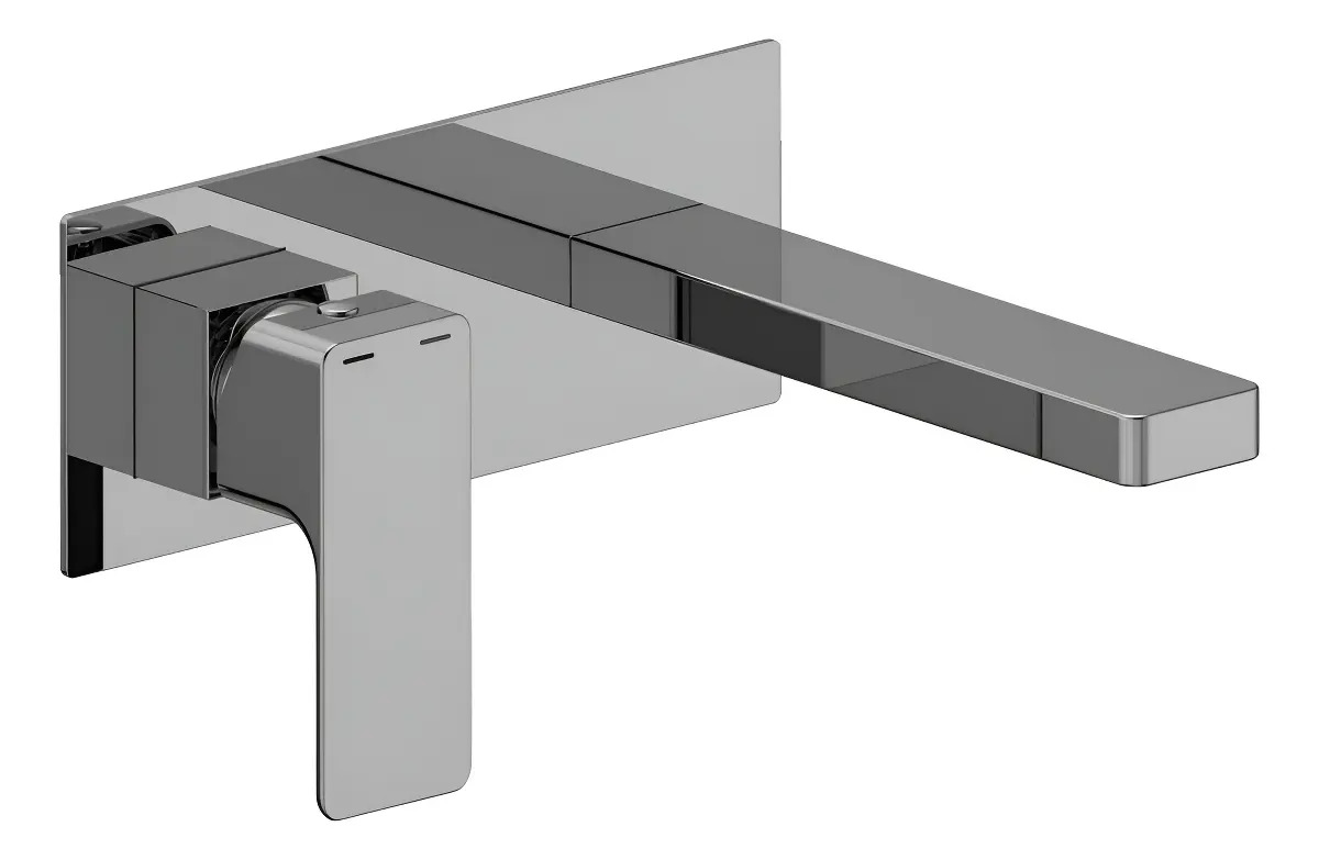 Piazza Arq 10403 grifería para lavatorio de pared 24cm plateado brillante
