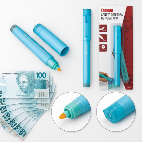 Kit 5 Canetas Uv Para Identificar Nota Falsa/dinheiro Falso