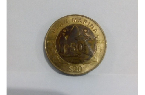 Moneda $20 Pesos Mexicanos 50 Años Plan Marina