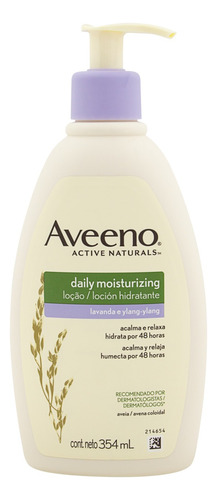 Loción hidratante diaria Aveeno Active Naturals de lavanda e ylang-ylang, botella de 354 ml