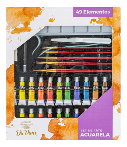 Set De Arte Acuarelas Con 49 Piezas