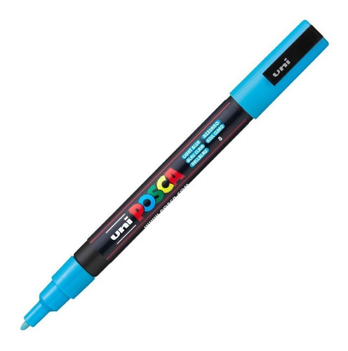 Bolígrafo Posca PC-3m de punta fina azul claro de 1,5 mm