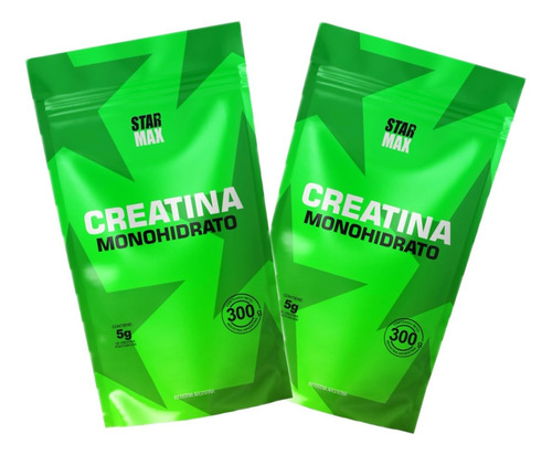 2 Creatina Monohidrato Premium Starmax 300 G (600 G Total)